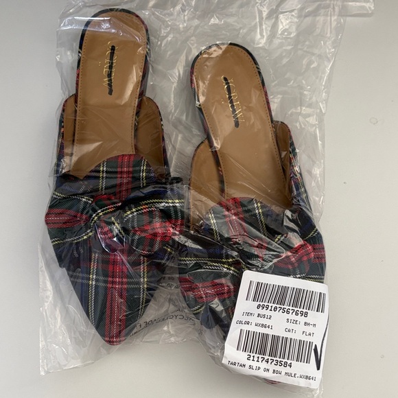 J Crew Tartan slip-on mules Size 8.5 - Picture 3 of 5